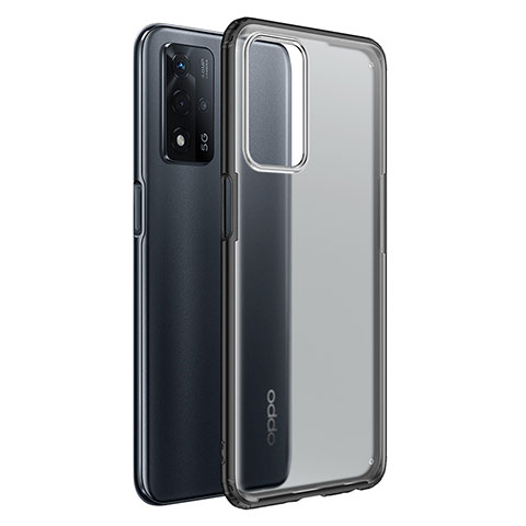 Coque Rebord Contour Silicone et Vitre Transparente Housse Etui pour Oppo A93s 5G Noir