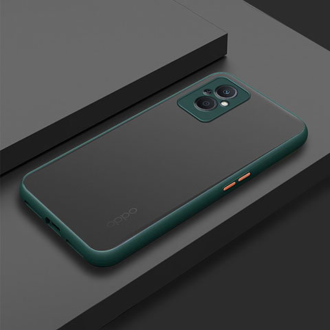 Coque Rebord Contour Silicone et Vitre Transparente Housse Etui pour Oppo F21 Pro 5G Vert Nuit