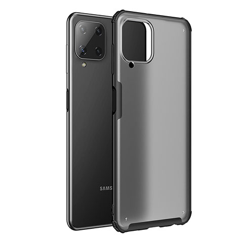 Coque Rebord Contour Silicone et Vitre Transparente Housse Etui pour Samsung Galaxy A22 4G Noir