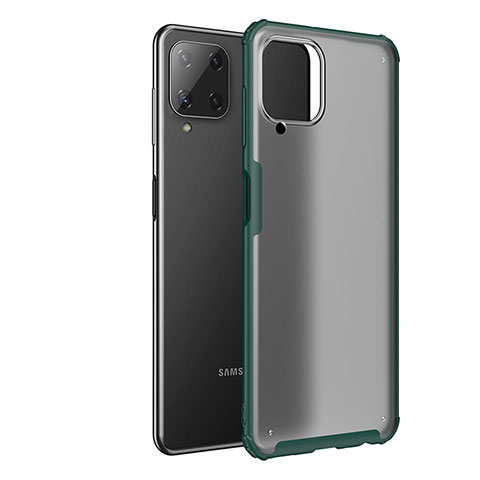 Coque Rebord Contour Silicone et Vitre Transparente Housse Etui pour Samsung Galaxy A22 4G Vert