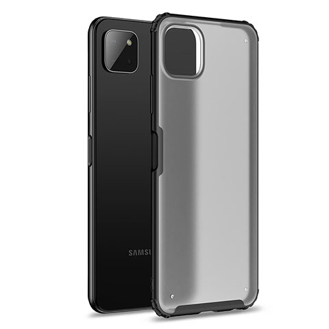 Coque Rebord Contour Silicone et Vitre Transparente Housse Etui pour Samsung Galaxy A22 5G Noir