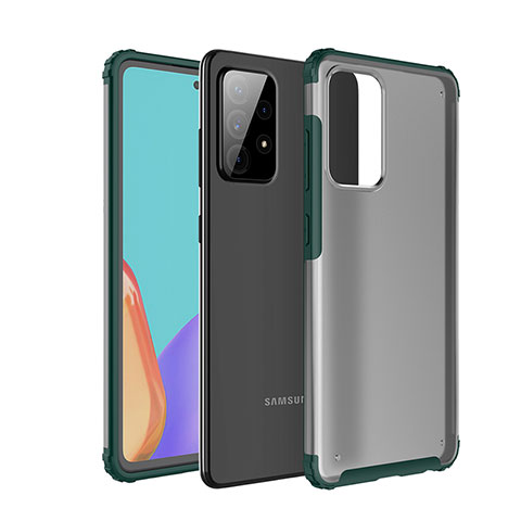 Coque Rebord Contour Silicone et Vitre Transparente Housse Etui pour Samsung Galaxy A52s 5G Vert