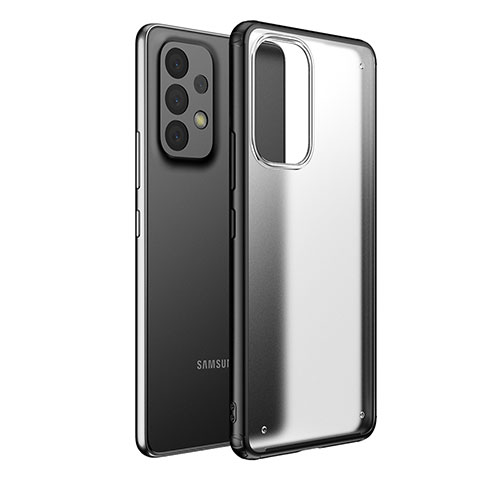 Coque Rebord Contour Silicone et Vitre Transparente Housse Etui pour Samsung Galaxy A73 5G Noir