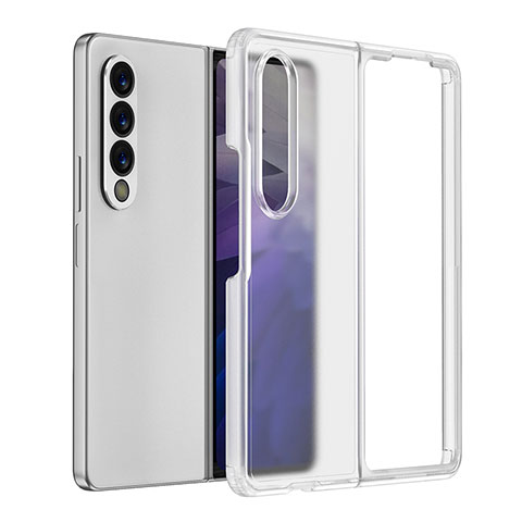 Coque Rebord Contour Silicone et Vitre Transparente Housse Etui pour Samsung Galaxy Z Fold4 5G Clair