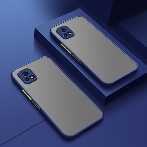 Coque Rebord Contour Silicone et Vitre Transparente Housse Etui pour Vivo Y52s 5G Bleu