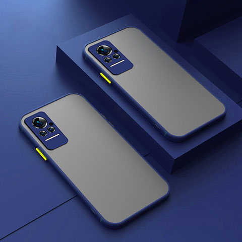 Coque Rebord Contour Silicone et Vitre Transparente Housse Etui pour Xiaomi Civi 5G Bleu