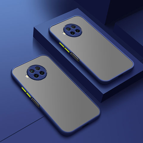 Coque Rebord Contour Silicone et Vitre Transparente Housse Etui pour Xiaomi Mi 10i 5G Bleu