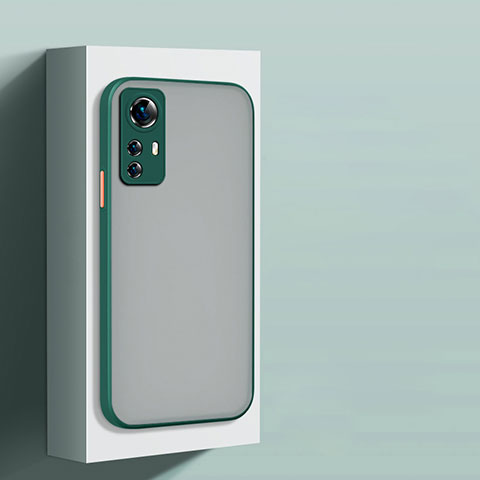 Coque Rebord Contour Silicone et Vitre Transparente Housse Etui pour Xiaomi Mi 12T 5G Vert Nuit