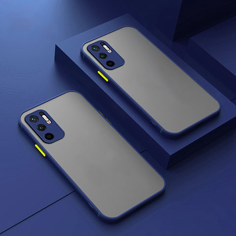 Coque Rebord Contour Silicone et Vitre Transparente Housse Etui pour Xiaomi Redmi Note 11 SE 5G Bleu