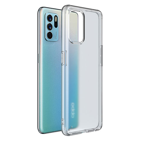 Coque Rebord Contour Silicone et Vitre Transparente Housse Etui W01L pour Oppo Reno6 Z 5G Clair