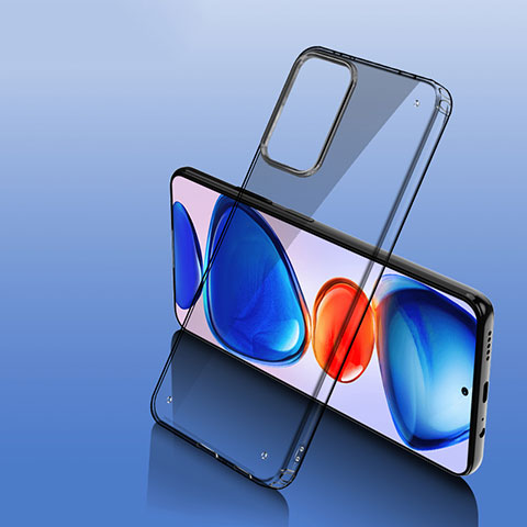 Coque Rebord Contour Silicone et Vitre Transparente Housse Etui W01L pour Xiaomi Poco M4 Pro 5G Noir