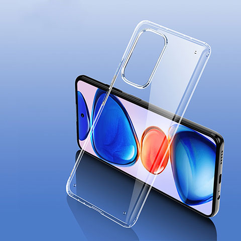 Coque Rebord Contour Silicone et Vitre Transparente Housse Etui W01L pour Xiaomi Redmi K40 Pro+ Plus 5G Clair