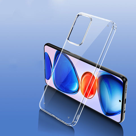 Coque Rebord Contour Silicone et Vitre Transparente Housse Etui W01L pour Xiaomi Redmi Note 11T 5G Clair