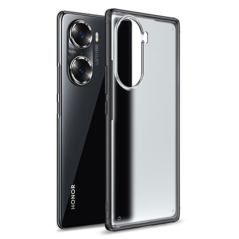 Coque Rebord Contour Silicone et Vitre Transparente Housse Etui WL1 pour Huawei Honor 60 5G Noir