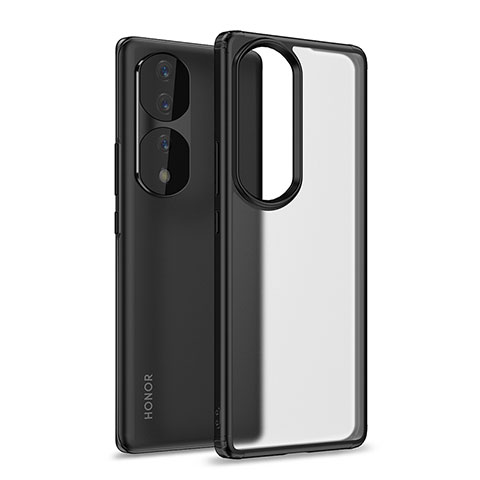 Coque Rebord Contour Silicone et Vitre Transparente Housse Etui WL1 pour Huawei Honor 70 Pro+ Plus 5G Noir