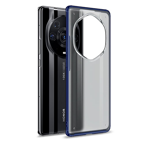 Coque Rebord Contour Silicone et Vitre Transparente Housse Etui WL1 pour Huawei Honor Magic3 Pro+ Plus 5G Bleu