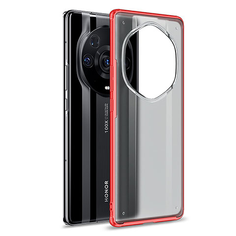 Coque Rebord Contour Silicone et Vitre Transparente Housse Etui WL1 pour Huawei Honor Magic3 Pro+ Plus 5G Rouge