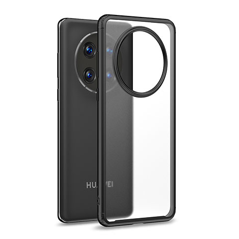 Coque Rebord Contour Silicone et Vitre Transparente Housse Etui WL1 pour Huawei Mate 50 Pro Noir