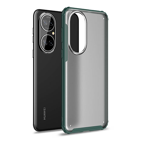 Coque Rebord Contour Silicone et Vitre Transparente Housse Etui WL1 pour Huawei P50 Pro Vert