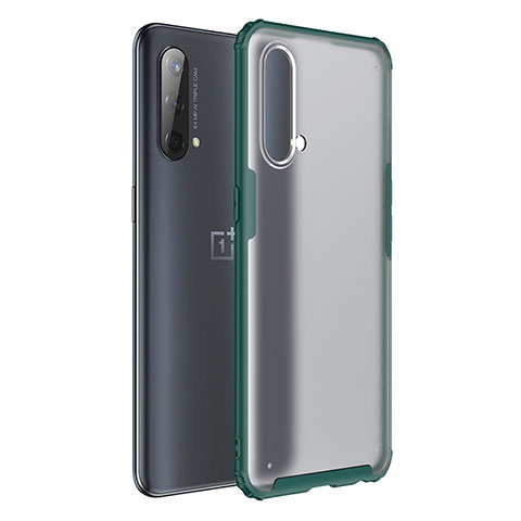 Coque Rebord Contour Silicone et Vitre Transparente Housse Etui WL1 pour OnePlus Nord CE 5G Vert