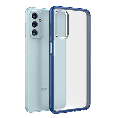 Coque Rebord Contour Silicone et Vitre Transparente Housse Etui WL1 pour Samsung Galaxy F23 5G Bleu