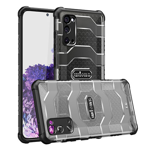 Coque Rebord Contour Silicone et Vitre Transparente Housse Etui WL1 pour Samsung Galaxy S20 Noir