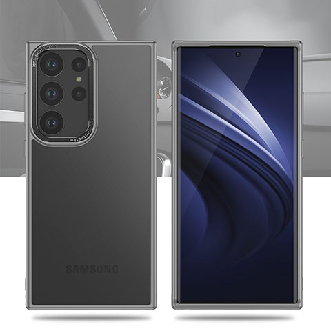 Coque Rebord Contour Silicone et Vitre Transparente Housse Etui WL1 pour Samsung Galaxy S22 Ultra 5G Clair