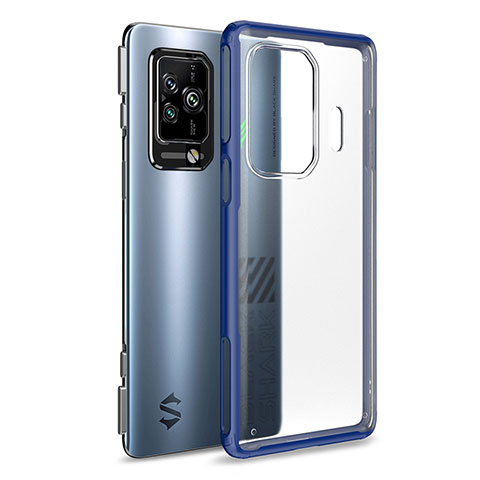 Coque Rebord Contour Silicone et Vitre Transparente Housse Etui WL1 pour Xiaomi Black Shark 5 5G Bleu