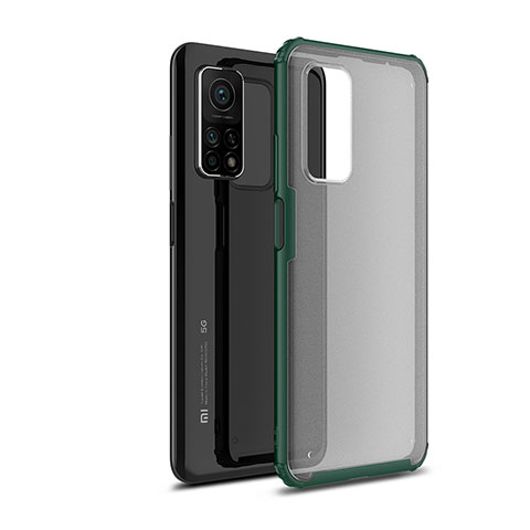 Coque Rebord Contour Silicone et Vitre Transparente Housse Etui WL1 pour Xiaomi Mi 10T 5G Vert