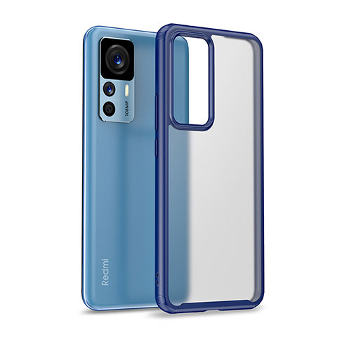 Coque Rebord Contour Silicone et Vitre Transparente Housse Etui WL1 pour Xiaomi Mi 12T 5G Bleu