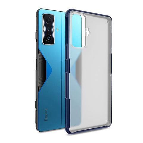 Coque Rebord Contour Silicone et Vitre Transparente Housse Etui WL1 pour Xiaomi Poco F4 GT 5G Bleu