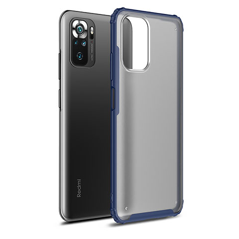 Coque Rebord Contour Silicone et Vitre Transparente Housse Etui WL1 pour Xiaomi Poco M5S Bleu