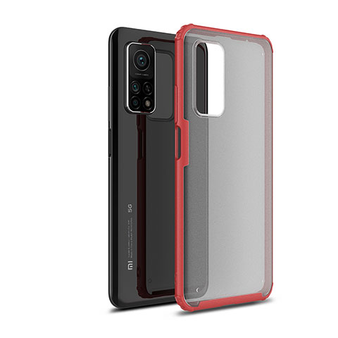 Coque Rebord Contour Silicone et Vitre Transparente Housse Etui WL1 pour Xiaomi Redmi K30S 5G Rouge