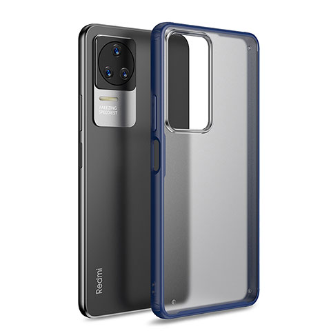 Coque Rebord Contour Silicone et Vitre Transparente Housse Etui WL1 pour Xiaomi Redmi K50 Pro 5G Bleu