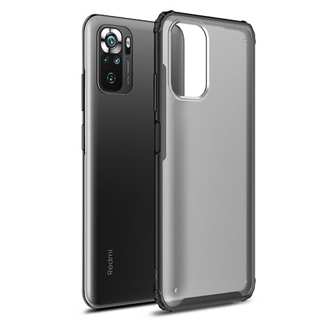 Coque Rebord Contour Silicone et Vitre Transparente Housse Etui WL1 pour Xiaomi Redmi Note 10 4G Noir