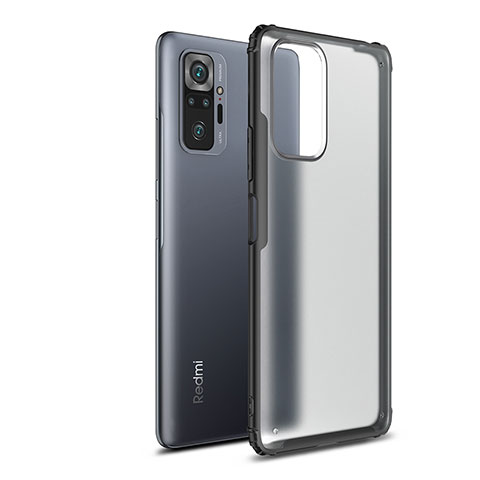 Coque Rebord Contour Silicone et Vitre Transparente Housse Etui WL1 pour Xiaomi Redmi Note 10 Pro 4G Noir