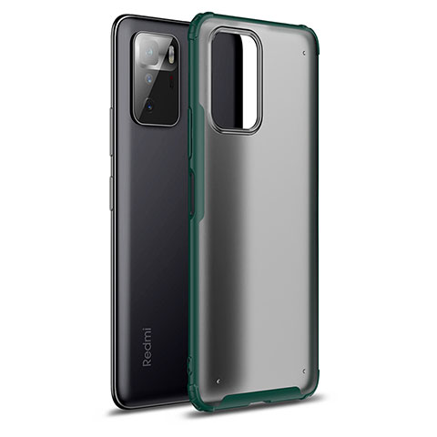 Coque Rebord Contour Silicone et Vitre Transparente Housse Etui WL1 pour Xiaomi Redmi Note 10 Pro 5G Vert