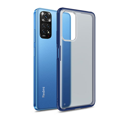 Coque Rebord Contour Silicone et Vitre Transparente Housse Etui WL1 pour Xiaomi Redmi Note 11 4G (2022) Bleu