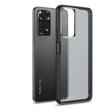 Coque Rebord Contour Silicone et Vitre Transparente Housse Etui WL1 pour Xiaomi Redmi Note 11 Pro 4G Noir