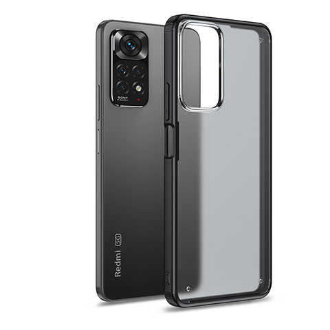 Coque Rebord Contour Silicone et Vitre Transparente Housse Etui WL1 pour Xiaomi Redmi Note 11 Pro 5G Noir