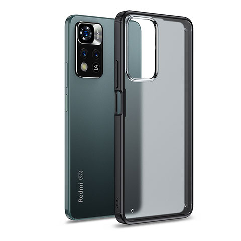 Coque Rebord Contour Silicone et Vitre Transparente Housse Etui WL1 pour Xiaomi Redmi Note 11 Pro+ Plus 5G Noir