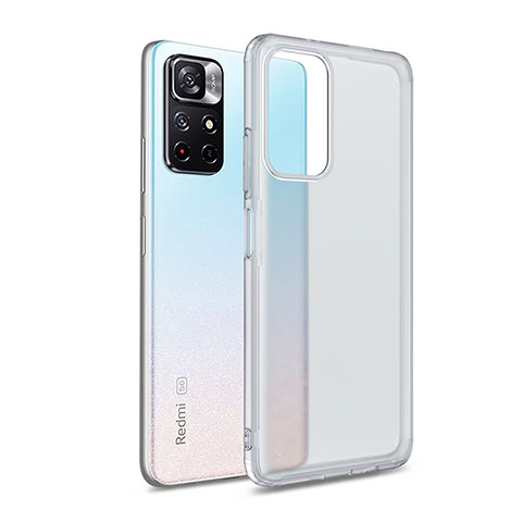 Coque Rebord Contour Silicone et Vitre Transparente Housse Etui WL1 pour Xiaomi Redmi Note 11S 5G Clair