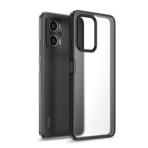 Coque Rebord Contour Silicone et Vitre Transparente Housse Etui WL1 pour Xiaomi Redmi Note 11T Pro 5G Noir