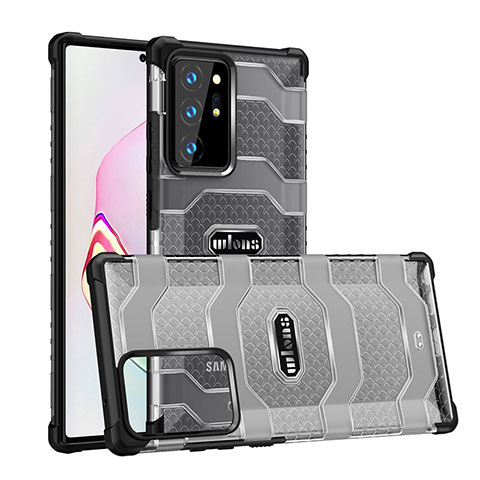 Coque Rebord Contour Silicone et Vitre Transparente Housse Etui WL2 pour Samsung Galaxy Note 20 Ultra 5G Noir