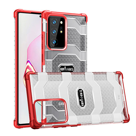 Coque Rebord Contour Silicone et Vitre Transparente Housse Etui WL2 pour Samsung Galaxy Note 20 Ultra 5G Rouge