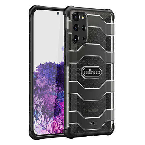 Coque Rebord Contour Silicone et Vitre Transparente Housse Etui WL2 pour Samsung Galaxy S20 Plus 5G Noir