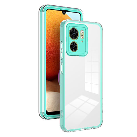 Coque Rebord Contour Silicone et Vitre Transparente Miroir Housse Etui H01P pour Motorola Moto Edge (2023) 5G Vert