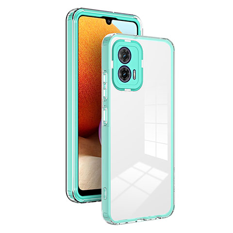 Coque Rebord Contour Silicone et Vitre Transparente Miroir Housse Etui H01P pour Motorola Moto G53 5G Vert