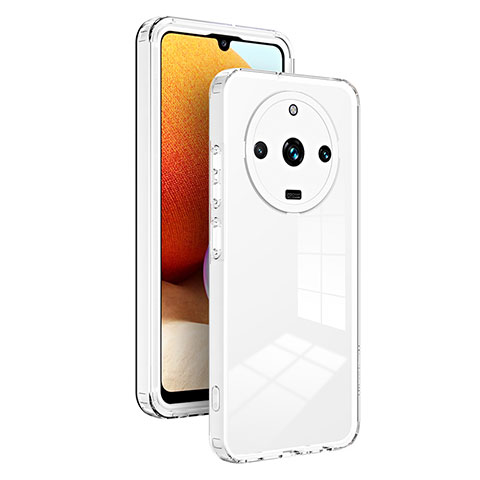 Coque Rebord Contour Silicone et Vitre Transparente Miroir Housse Etui H01P pour Realme Narzo 60 Pro 5G Blanc