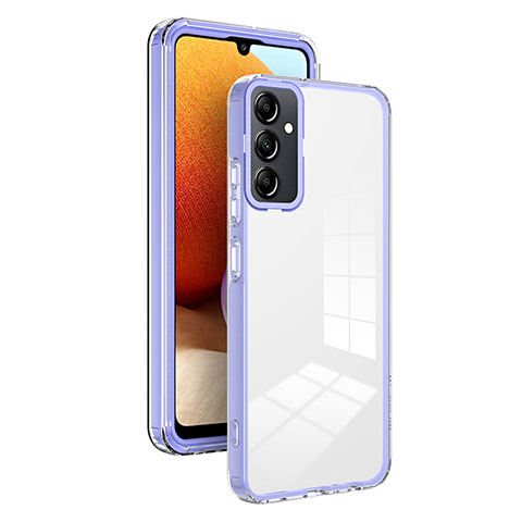 Coque Rebord Contour Silicone et Vitre Transparente Miroir Housse Etui H01P pour Samsung Galaxy A14 4G Violet